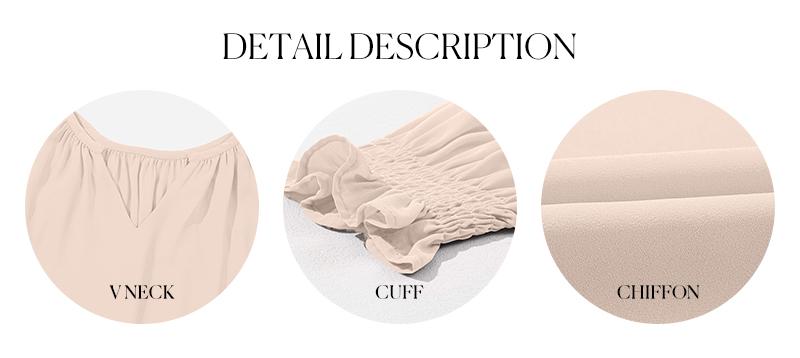 Eytino Womens Plus Size Tops Sexy V Neck Smocked Long Sleeve Casual Chiffon Blouse Flowy Work Shirts(1X-5X)