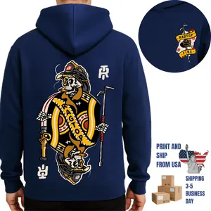 Ragtop Skeleton Firefighter Playing Card Hoodie, 2 Sides, Halligan Bar Ragtop Fire Hooded Sweatshirt