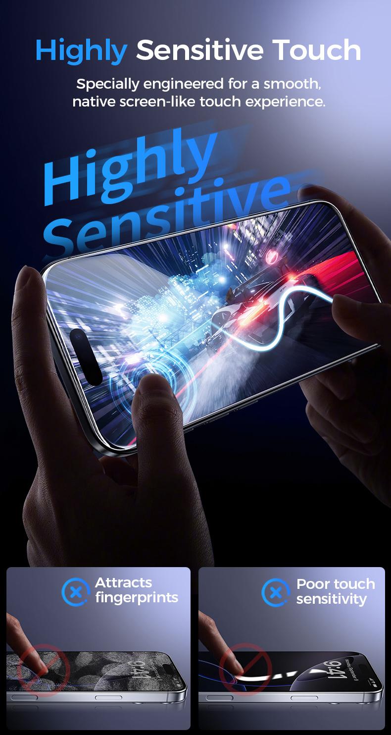 NEW -  MAGIC JOHN Premium Upgraded Privacy Screen Protector Dustproof Bubble-Free Design Ultra-Clear for iPhone & Samsung