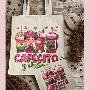 Cafecito y chisme Tote bag & make up bag