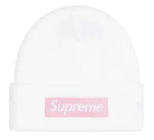 Supreme New Era Box Logo Beanie FW25 White