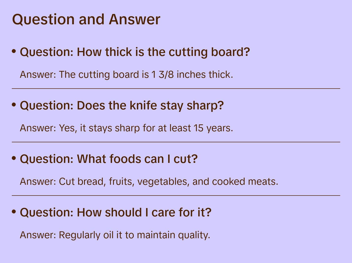 Cutting board--end grain mahogany cutting board and bow knife set