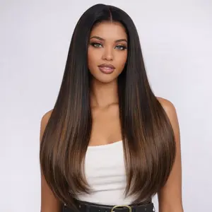 TESLAL HAIR Natural Look 1BP30 Highlight Body Wave Wig, Ready to Wear Glueless 6x6 Tpart HD Lace Front Synthetic Hair, Soft Full Density, Beginner Friendly