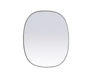 Elegant Decor MR2B2430SIL 24 x 30 in. Metal Frame Oval Mirror, Silver