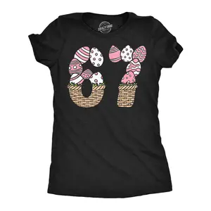 Funny Easter T Shirts for Women Cute Bunny Tees for Ladies to Celebrate Spring Funny Womens T Shirts Cute Vintage Fashion Casual Ladies T-Shirt Gift Easter Tops for Women Women's Novelty Tees