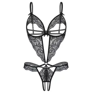 Avidlove Lingerie for Women Sexy One Piece Lace Babydoll Bodysuit Deep V Teddy Lingerie