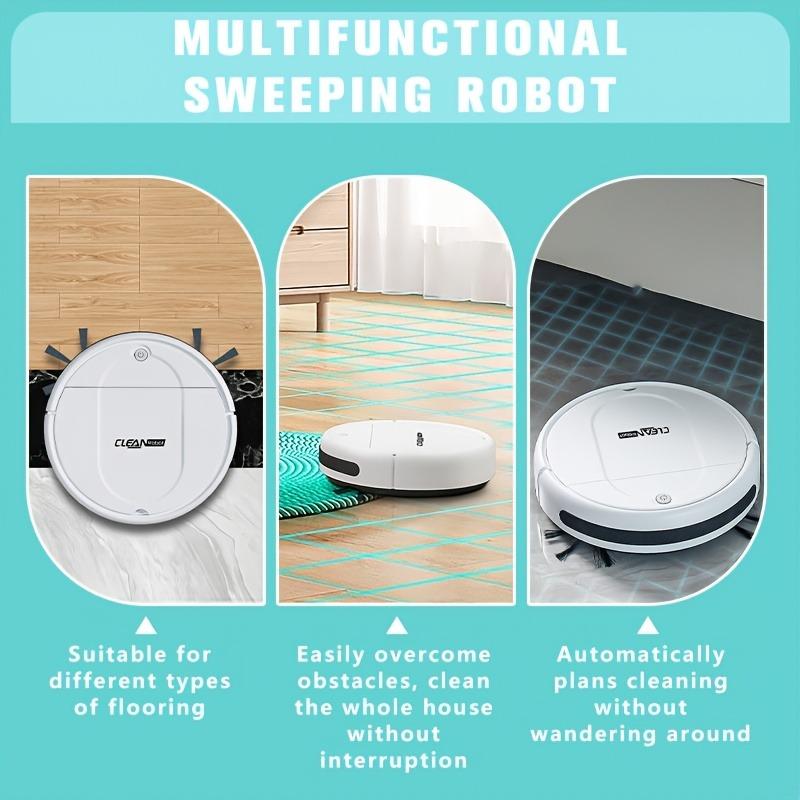 Basic Robot Vacuum – No App | No Mapping | Super Affordable, Robot Vacuum Cleaner 3-in-1 for Mopping Sweeping Advanced Obstacle Avoidance Ultra-Thin Design Ideal for Pet Hair Hard Floor Daily Cleaning Long Running Time（White）
