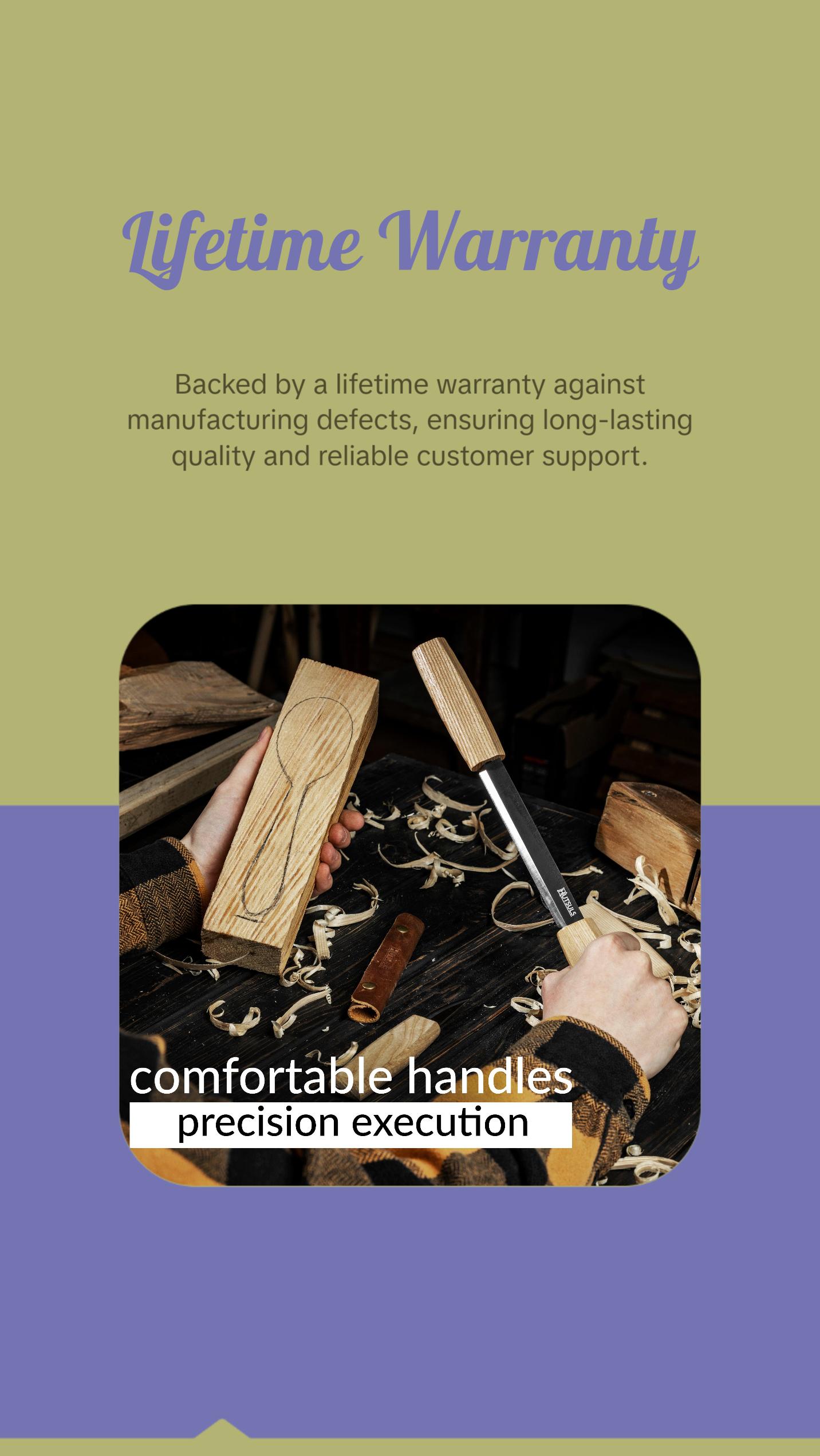 Hutsuls Draw Knife Woodworking Tool - Sharp & Ready 5.3 inch Debarking Knife with Leather Sheath, Easy to Use Straight Handles Draw Knife Debarking Tool, Great to Your Bushcraft Tools Collection