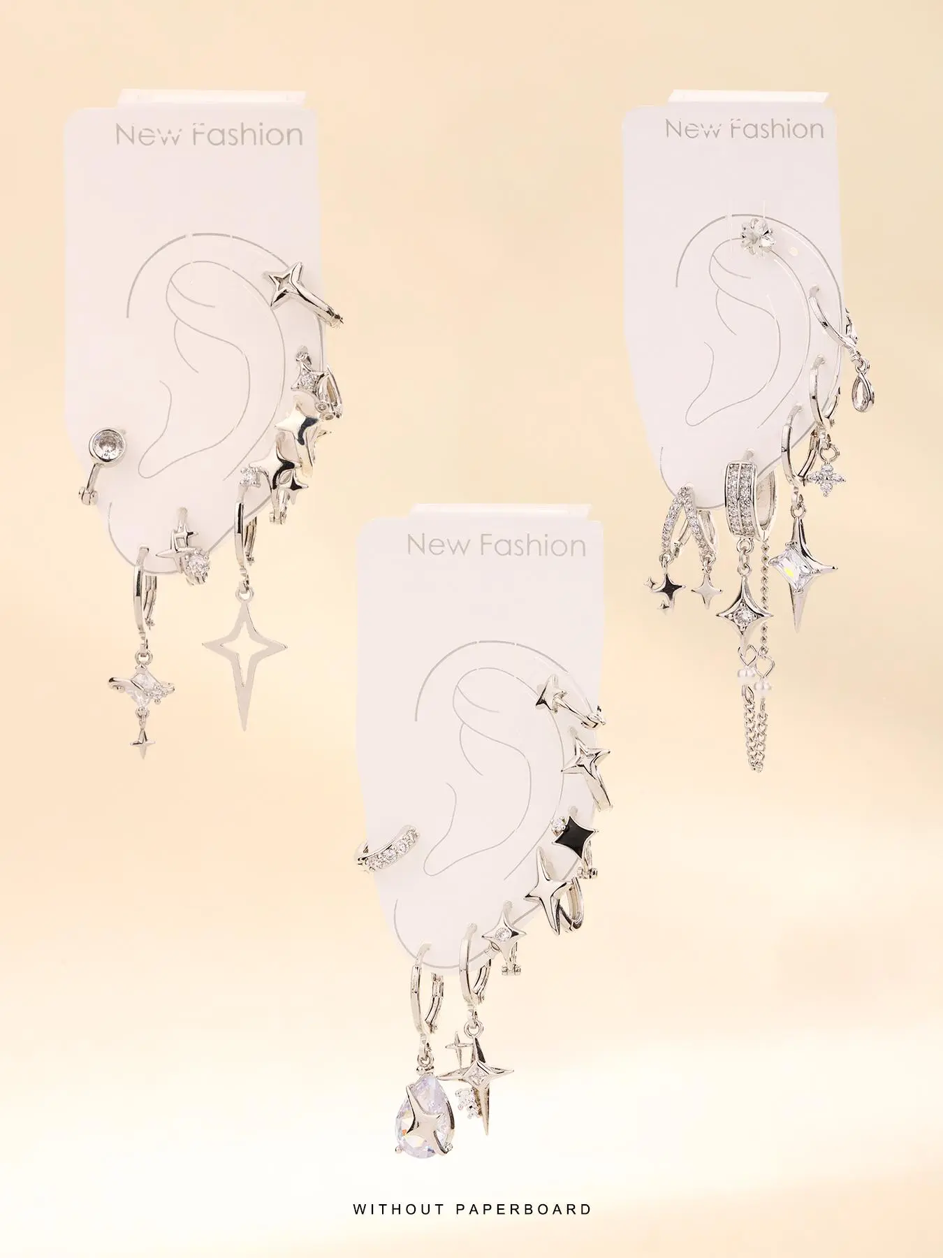 Star Design Dangle Earrings, Rhinestone Decor Earrings, High Quality Earrings Set, Fashion Jewelry for Party, Daily Clothing Decor, Trendy All-match & Exquisite Jewelry for Birthday Gift, Unique Design Earrings, Shining Earrings, Fashionable Earrings