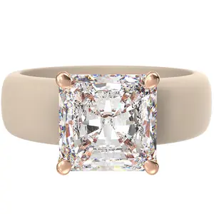 Silicone Ring for Women - 8×8 mm Princess Cut CZ | Patented Design - GlowStone Collection