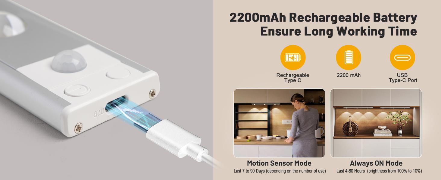2 Pack LED Rechargeable Under Cabinet Lights,Motion Sensor Night Light Indoor,Closet Lights,3 Color Temps,Magnetic Installation Dimmable Lights for Kitchen,Bedroom,Hallway,Showcases,Wine Racks 2 Pack LED Rechargeable Under Cabinet Lights,Motion Sensor Night Light Indoor,Closet Lights,3 Color Temps,Magnetic Installation Dimmable Lights for Kitchen,Bedroom,Hallway,Showcases,Wine Racks