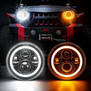 LED Headlights with Halo DRL & Turn Signals for 1997–2018 Jeep Wrangler JK CJ TJ