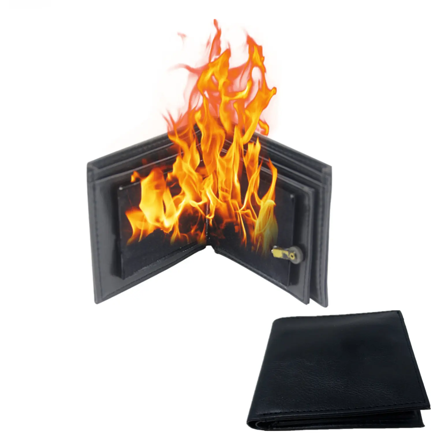 Magic Trick Fire Flaming Wallet, Leather, Inconceivable Street Show Prop, Prank, Magician Wallets, Close-up Magic, Pros, Professional Cool Tricks