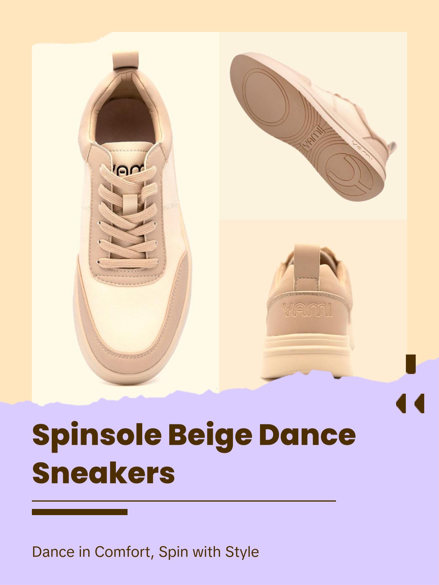 SpinSole Dance Sneaker-Beige-2