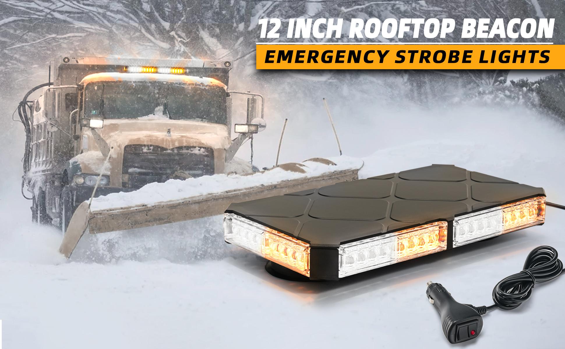 DIBMS 48 LED Roof Top Strobe Beacon Lights Bar Rooftop Hazard Warning Emergency Safety Flashing Plow Light for Construction Vehicles Tow Commercial Trucks Postal Security Cars Snowplow - Amber amber  lights  car