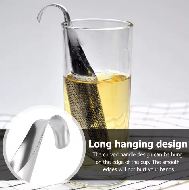 2pcs Portable Home Tea Accessories Filter Stainless Steel Tea Maker Piping Design Tea Spoon Brewer Long Handle Metal Creative Cup