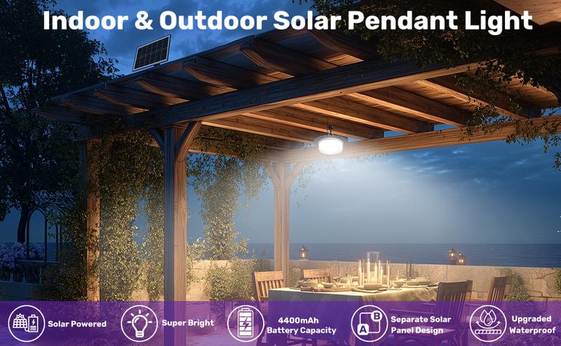 2026 Solar Shed Light, Portable Solar Pendant Lights Outdoor, 244 LED 360° Glow Waterproof Shed Light, 5 Modes Waterproof Floodlight with Remote Control for Shed, Barn, Gazebo, Yard, Patio, Garage