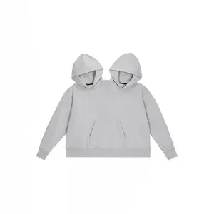 Matching Couples Grey Hoodies - Unisex Oversized Crewneck Sweatshirts, Perfect for Valentine’s Day Gift for Him & Her, Cozy Long Sleeve Casual Wear, Trendy Double Hoodies for Couples to Share and Style Together, Ideal for Lovebirds