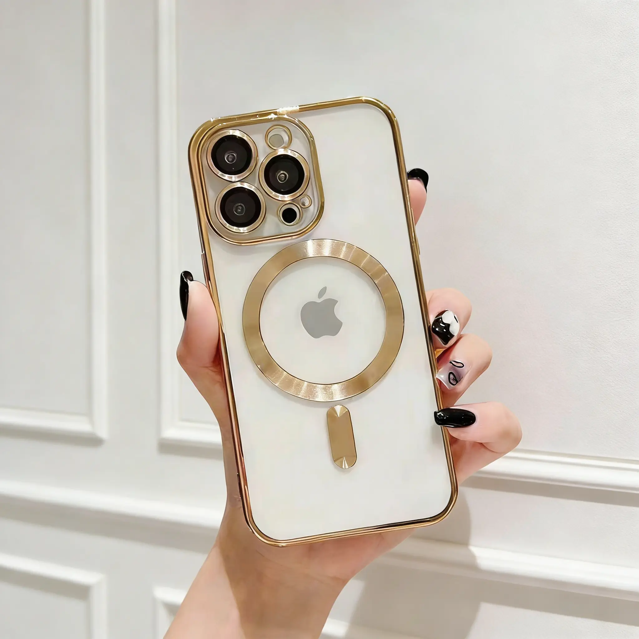 Full Coverage mermaid Lens Protector Magnetic Electroplated phone Case for iPhone 17 16 15 14 13 12 11 Pro Max Plus Air Slim Shockproof Anti Scratch  privacy screen protector Protection MagSafe Compatible Wireless Charging Tempered Glass Top, Accessories,