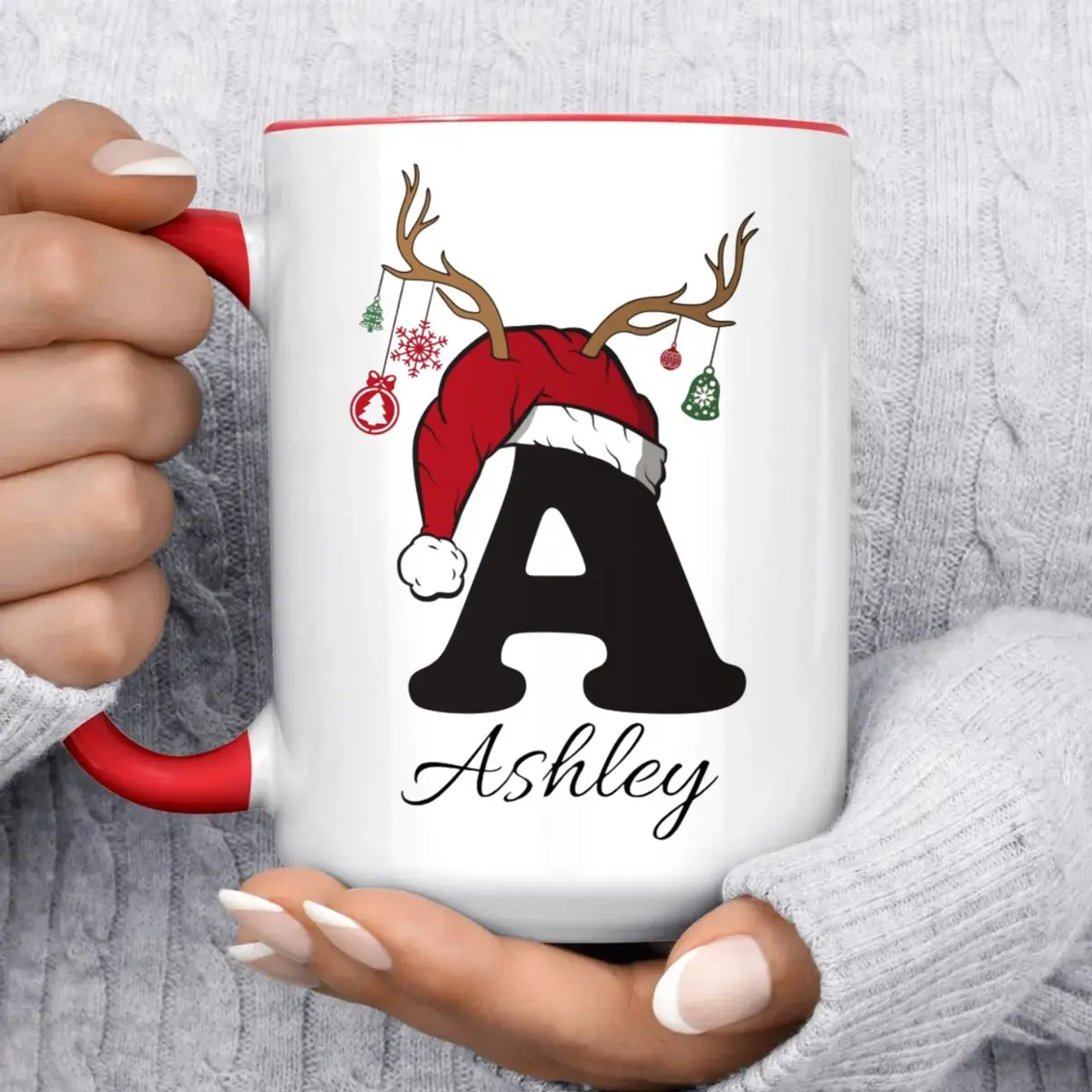 Custom Name Cup, Personalized Christmas coffee Mug, Holiday Decor, Gift for Family & Friends, Secret Santa Gift, Xmas Present, 11 15oz Ceramic Cup, Stocking Stuffer