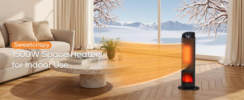 【Clearance】Space Heater for Indoor Use, 23Inch Portable Heater with Remote and Thermostat,7 Light Modes, 70°Oscillation, 12H Timer, Up to 95°F, Tip-over Protection 【Clearance】Space Heater for Indoor Use, 23Inch Portable Heater with Remote and Thermostat,7 Light Modes, 70°Oscillation, 12H Timer, Up to 95°F, Tip-over Protection