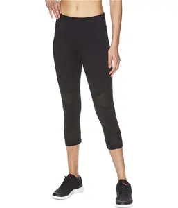 Reebok Womens Highrise Capri Compression Athletic Pants