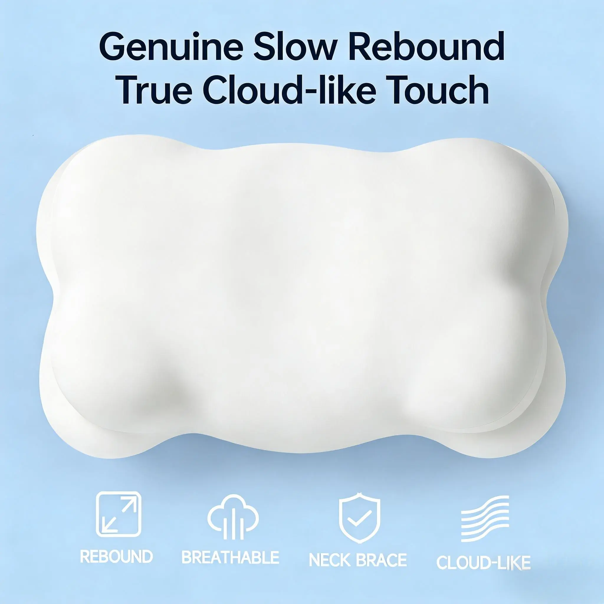 Contoured Shape Dual-Height Memory Foam Cervical Neck Pillow - Free Cooling Cover, Orthopedic Ergonomic Neck Rest Cushion, Supportive Head Cushion for Pillows for Sleeping Needs