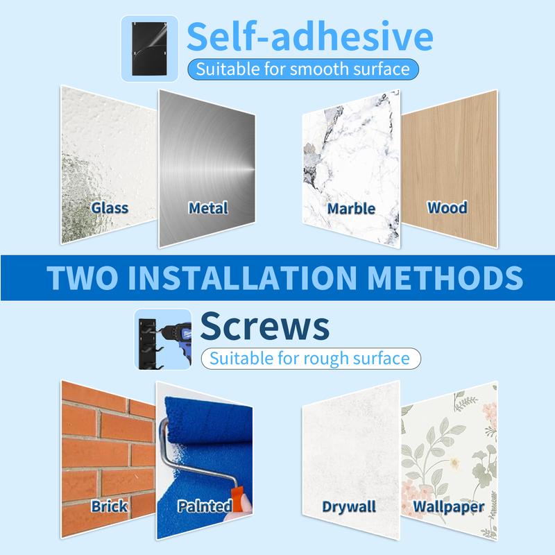 2  Hat Organizer for Baseball Caps, Hat Rack for Wall with Strong Adhesive Hold up to 18 Hats, Hat Hanger Strong Adhesive/Wall Drilled for Door,Bedroom,Closet