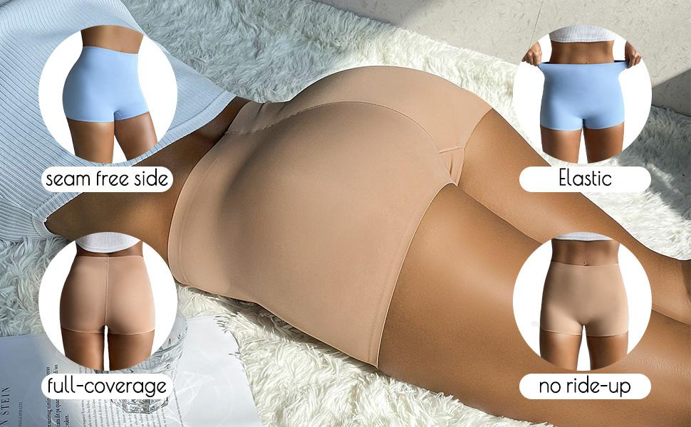 FallSweet No Show Boy Shorts Underwear for Women Seamless Panties Boxer Briefs Pack