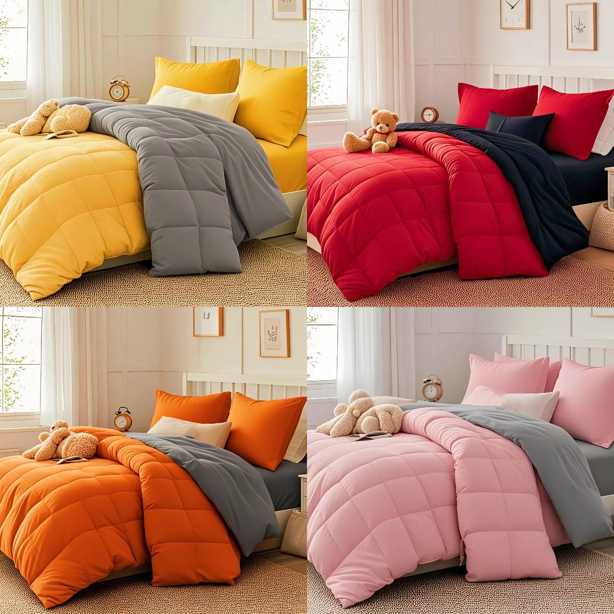 Cosybay 7pcs Luxurious Comforter, Soft Microfiber, Lightweight, Breathable, Easy Care,Bed In A Bag Convenience for All Seasons,Red Christmas Comforter, Flat Sheet, Fitted Sheet, Pillowcases, King Size Bed Comforter, Home Essentials Queen Size Comforter Cosybay 7pcs Luxurious Comforter, Soft Microfiber, Lightweight, Breathable, Easy Care,Bed In A Bag Convenience for All Seasons,Red Christmas Comforter, Flat Sheet, Fitted Sheet, Pillowcases, King Size Bed Comforter, Home Essentials Queen Size Comforter