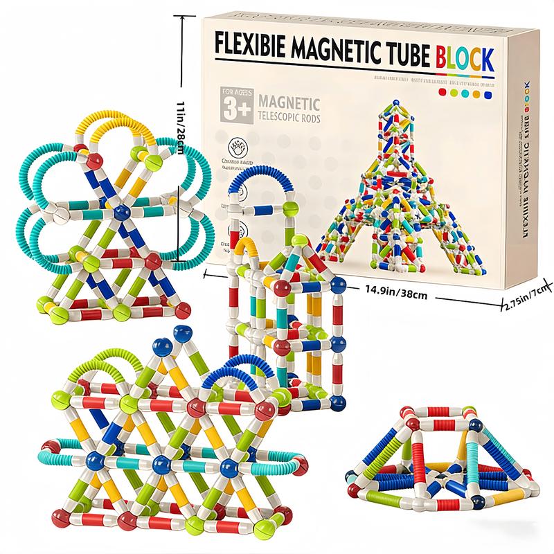 Magnetic Sticks and Balls Building Set | Sensory Montessori Toys for Kids Ages 3 4 5 | Toddler Construction Toys for Creative Family Play & Birthday Gifts