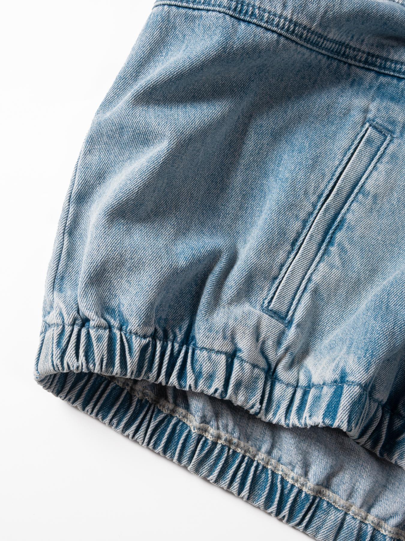 USBoutique Chic [S-5XL] Women's Half Zip Denim Hoodie Pullover Jacket Jean Tops Casual