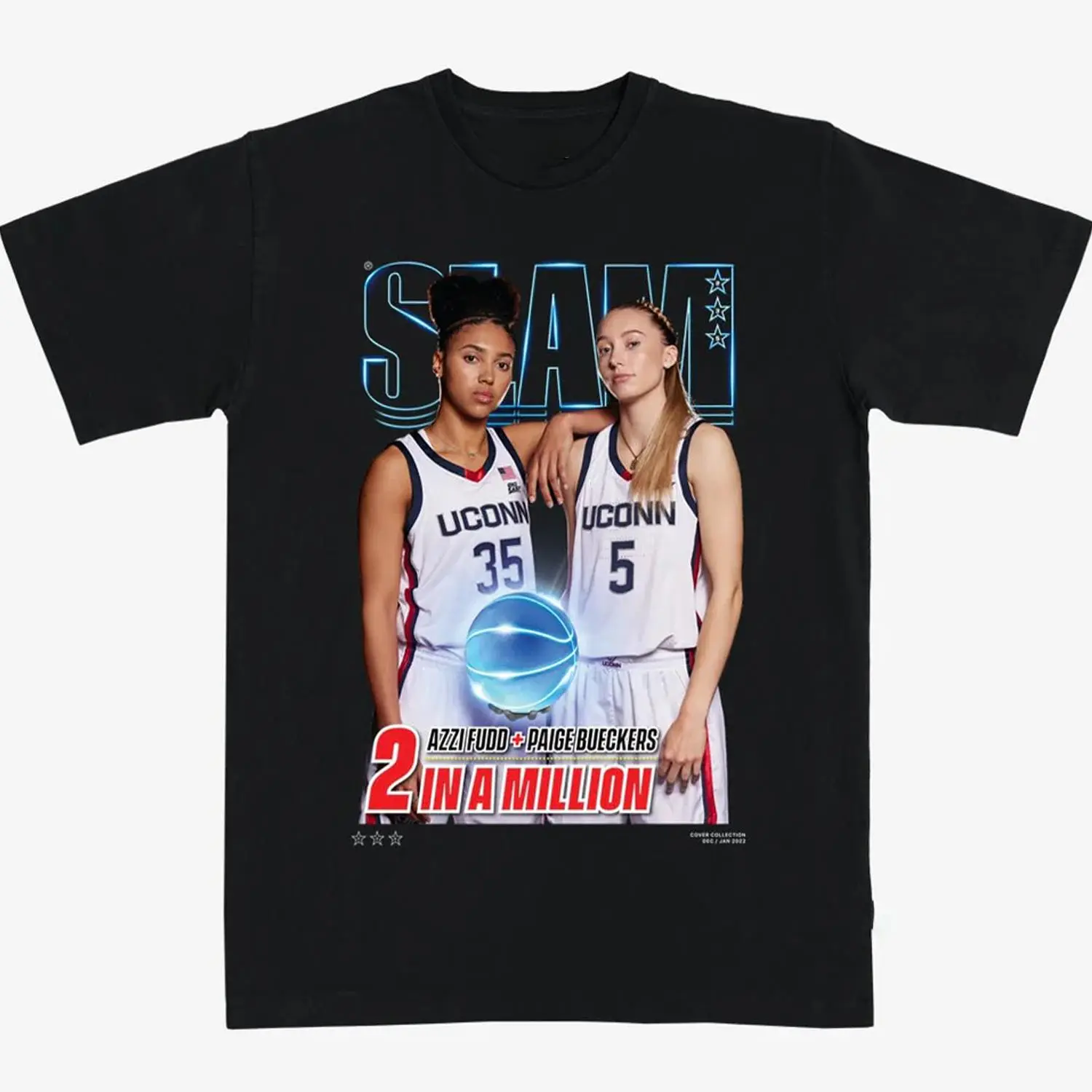 SLAM Cover Tee - Paige Bueckers & Azzi Fudd Basketball Players Unisex Cotton Fit for men women Top Womenswear