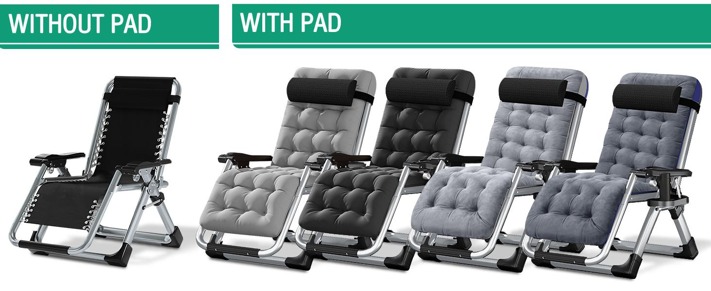 【Summervibes】Lilypelle XL Zero Gravity Chair, Oversized XL Folding Reclining Lounge Chair with Removable Cushion & Tray for Indoor and Outdoor, Patio Recliner Folding Reclining Chair 【Summervibes】Lilypelle XL Zero Gravity Chair, Oversized XL Folding Reclining Lounge Chair with Removable Cushion & Tray for Indoor and Outdoor, Patio Recliner Folding Reclining Chair