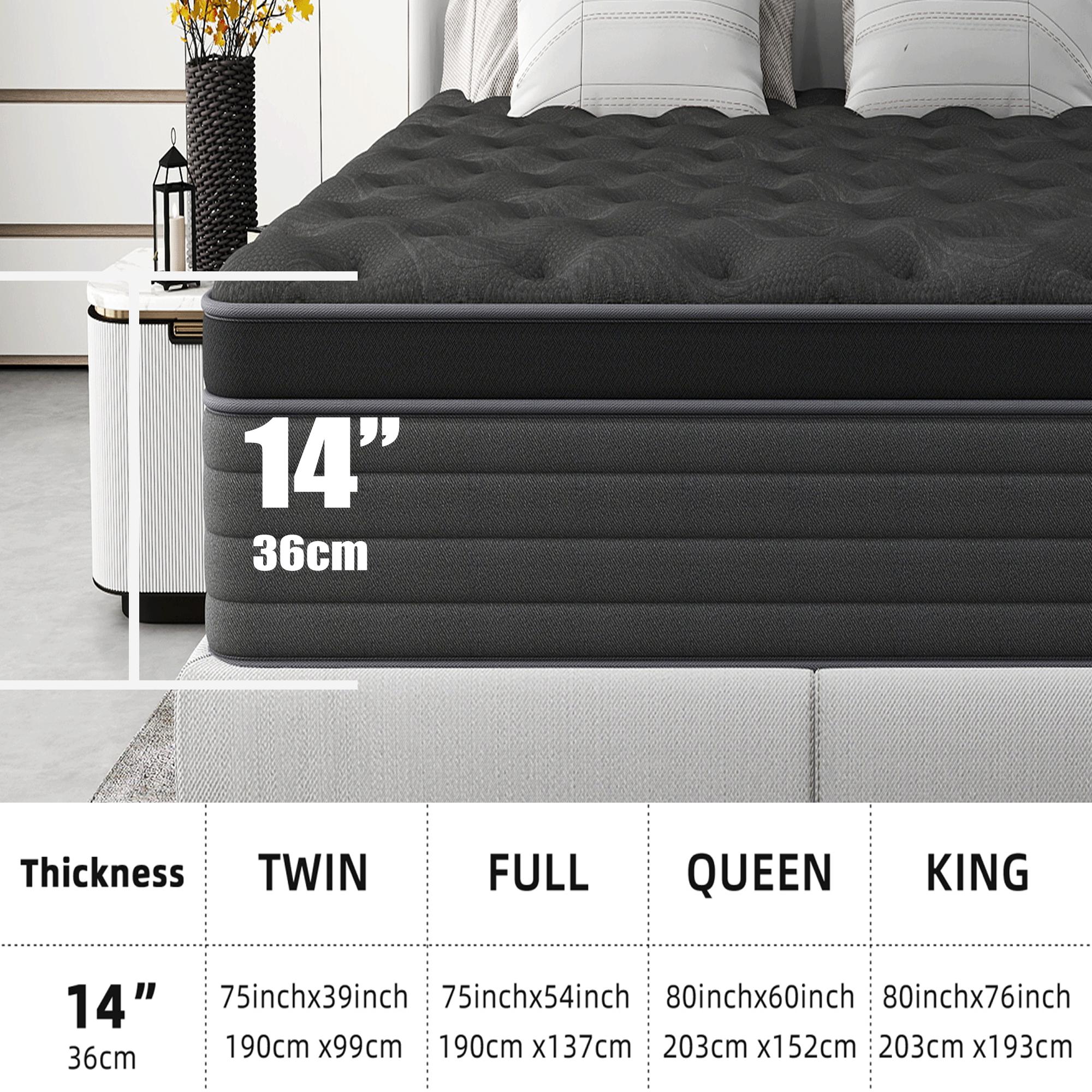 mattress queen size 12-inch/14-inch Spring Mattress, Memory Foam, Pocketed Coils, Ergonomic Design, Medium Firmness, Offers Comfortable & Supportive Sleep Experience, Ideal for Home & Hotel Use,es, colchones para cama,hibrid  mattress Gel Topper Full