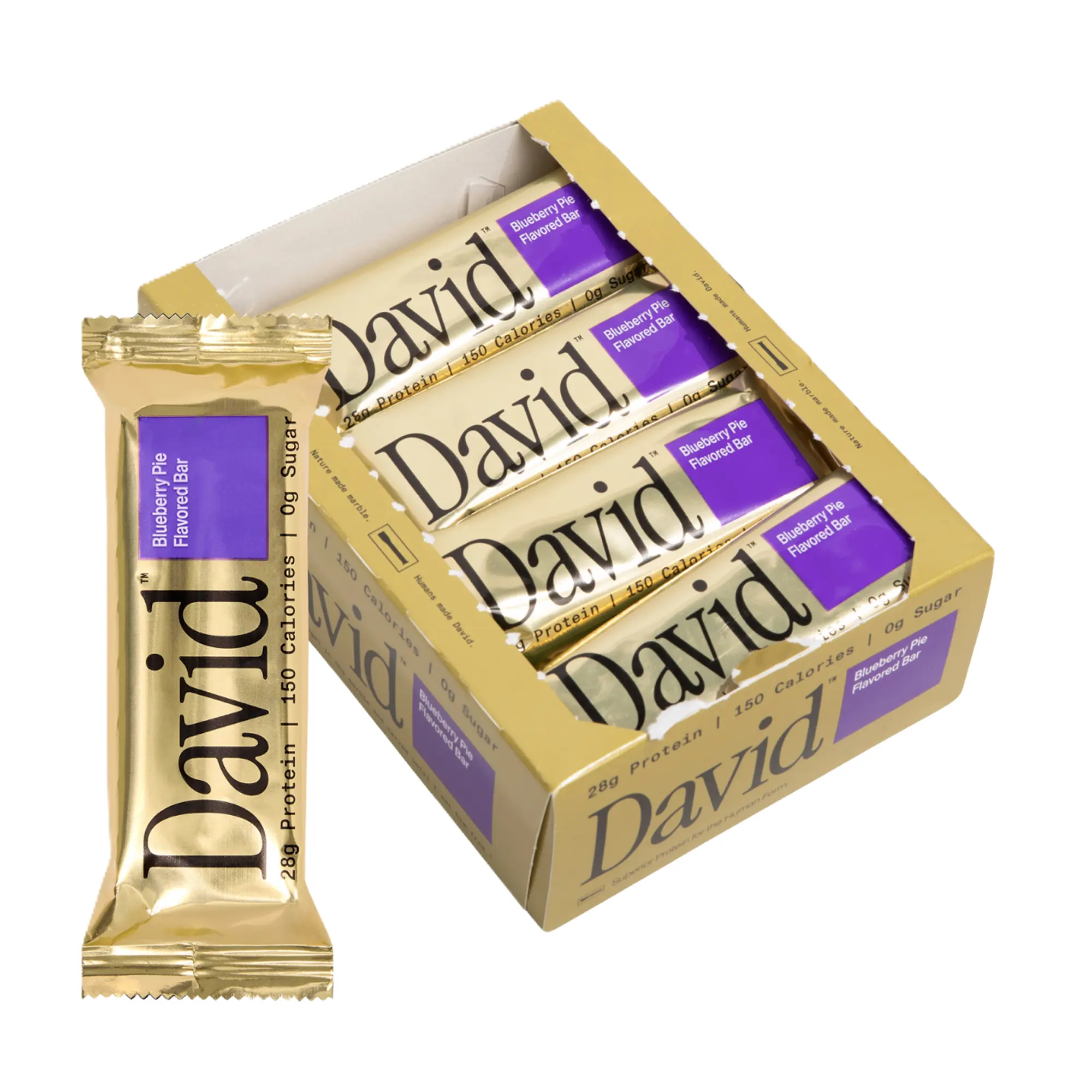 Blueberry Pie Flavored Bars – 28g Protein 150 Calories 0g Sugar – Includes 12 Bars – High Protein Snack