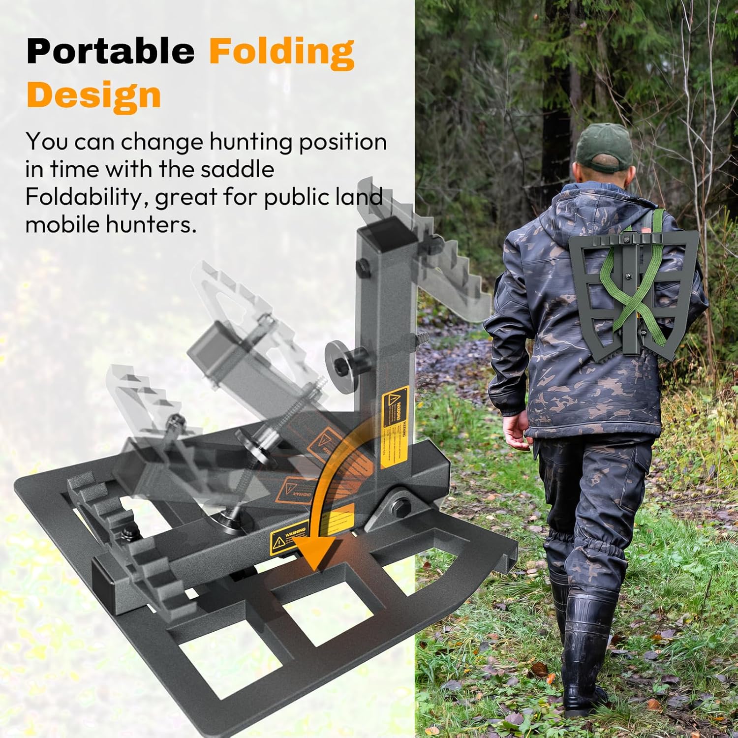 Complete Tree Saddle Hunting Kit, Includes Lightweight Hunting Saddle, 12"x12" Aluminum Platform, 4 Pack Climbing Sticks, Ropes, Bridge & Tether – All-in-One Mobile System for Saddle Hunters
