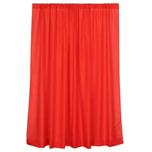 2 Pack 5ftx8ft Red Polyester Backdrop Drape Curtains With Rod Pockets, Event Divider Panels 130GSM