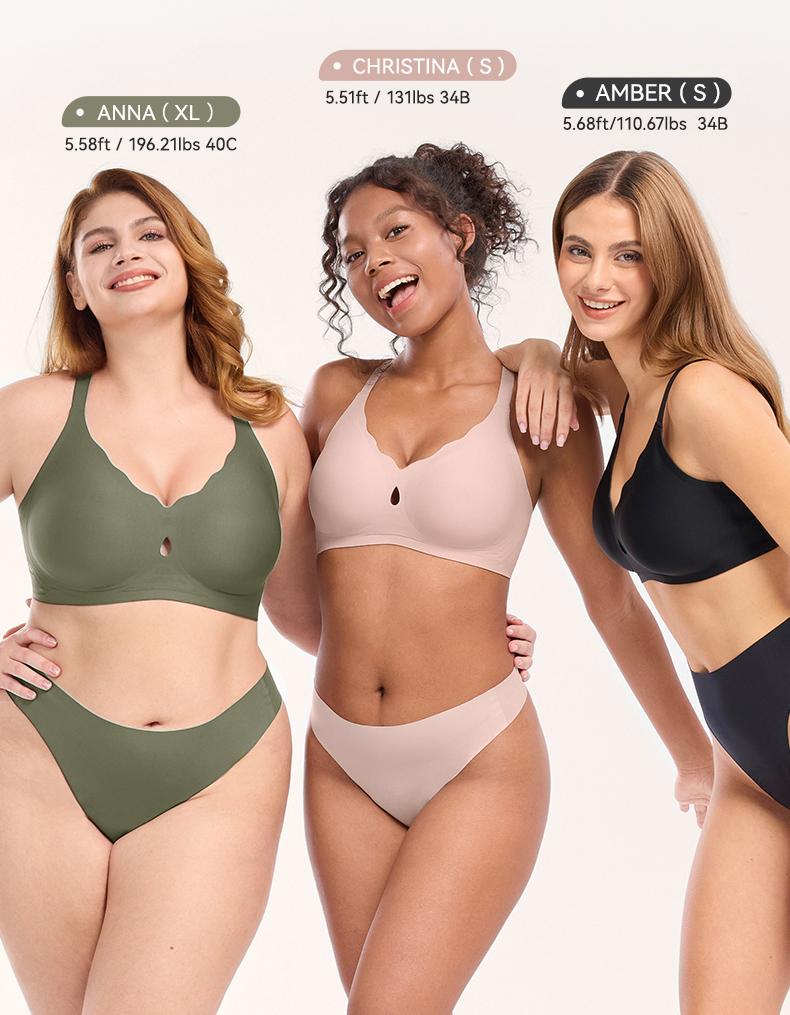 LUCKMEEY Bras for Women No Underwire Wave Push Up Wireless Bra Seamless Bras Full Coverage Bralettes Lift Everyday Bras