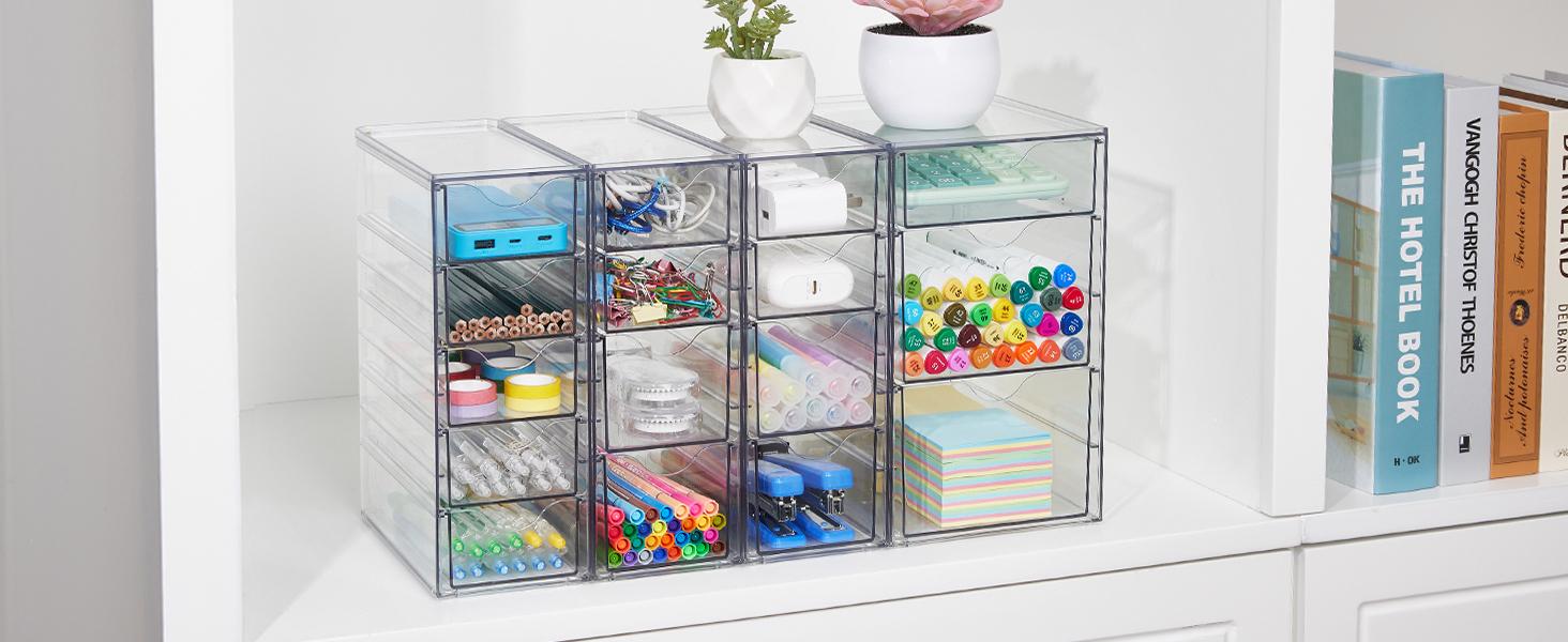 Vtopmart Acrylic Organizer with 16/32 Drawers Clear Storage Drawers for Office Supplies Desk Organization and Storage for Makeup Jewelry Art Crafts Non-Slip Silicone Pad Variety of Drawer Options for Desk Vanity Bathroom Pantry New Year Gift Vtopmart Acrylic Organizer with 16/32 Drawers Clear Storage Drawers for Office Supplies Desk Organization and Storage for Makeup Jewelry Art Crafts Non-Slip Silicone Pad Variety of Drawer Options for Desk Vanity Bathroom Pantry New Year Gift