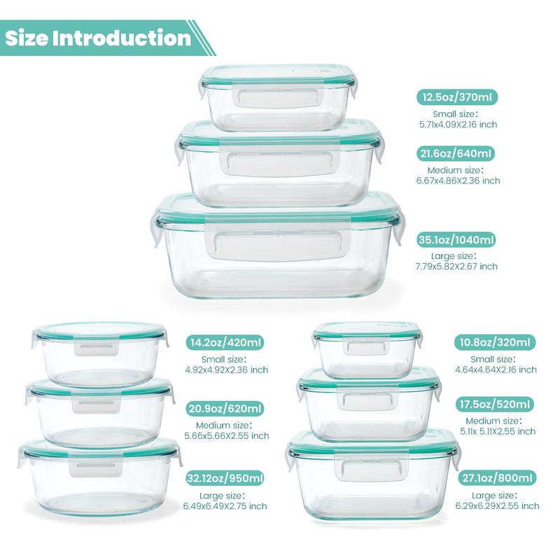 [Official] AISOON 50/40/18 PCs Airtight Food Storage Containers BPA-Free Leak-Proof Stackable Freezer & Microwave Safe Glass Kitchen Plastic Utensils