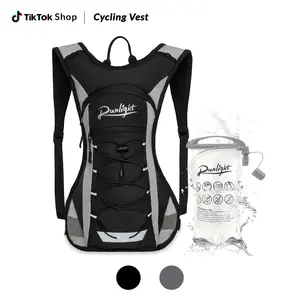 Running Hydration Vest Lightweight Insulated Hydration Backpack with 2L Water Bladder, Adjustable Chest Straps and Reflective Water Backpack for Running Marathon Race Hiking Cycling