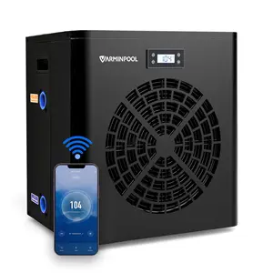 16000 BTU Above Ground Pool Heater 5400 Gallon Swimming Pool Heater Pump Heating or Cooling Electric Pool Heater For Inground Pool WiFi Control Schedule 120V