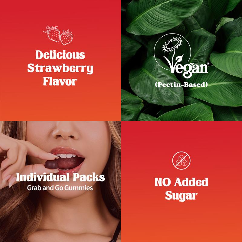 dr.blet Red Ginseng Gummies, 60 packets, Strawberry Flavor, Daily Energy, Immunity & Focus Support, Vitality & Alertness, Natural Wellness Support, Caffeine-Free, Easy Chew, Non-GMO, Gluten-Free, Vegan