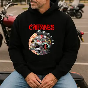 Caifanes Mexican Rock Legend Premium Hoodie - Aztec Skull Edition, Cotton Fleece Fabric Pullover Unisex Casual Streetwear Trendy Top for Men for Women