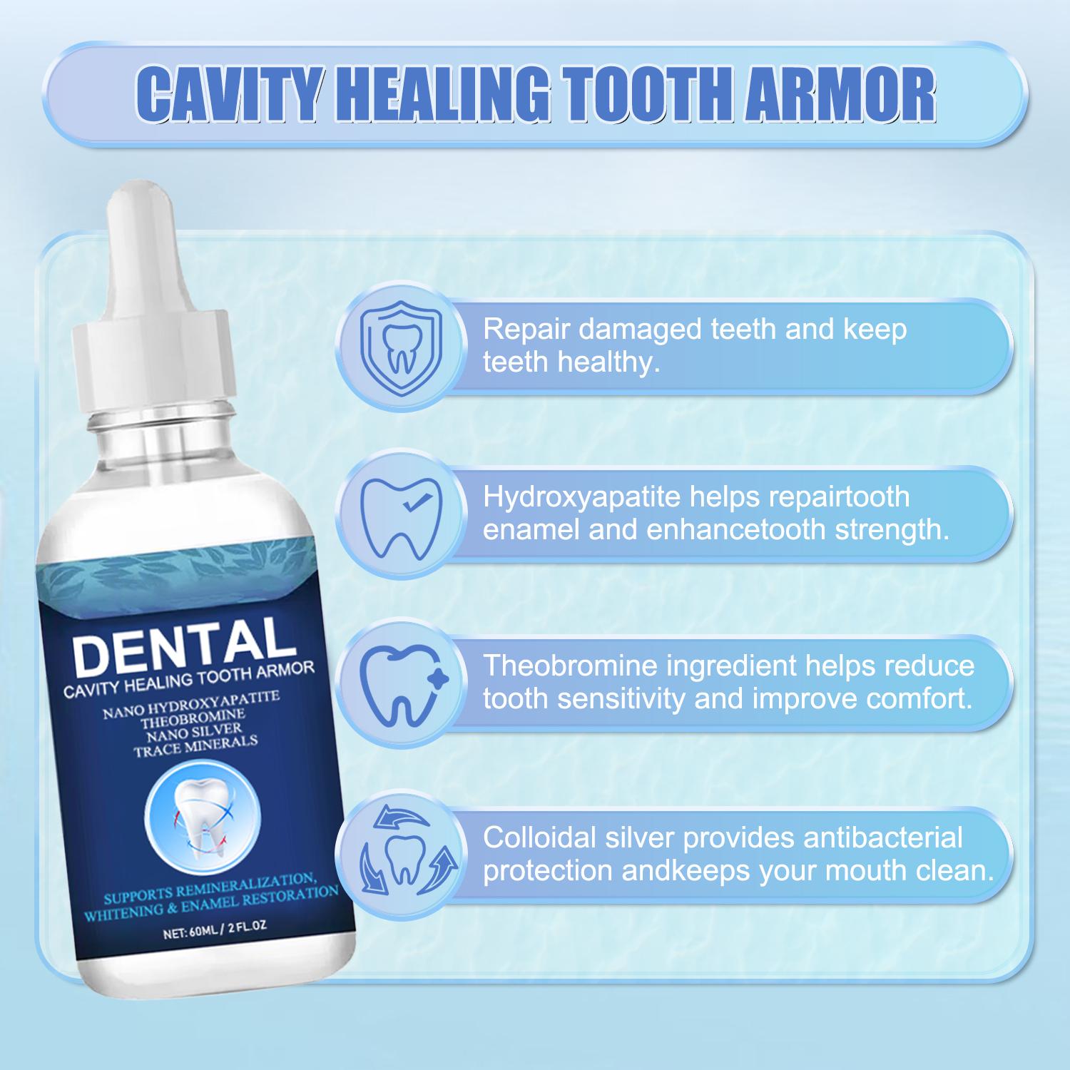 TureRelief Tooth Armor Liquid, An-ti Cavity and Enamel Protector, Hydroxyapatite Dental Care Teeth Whitening Solution Daily Oral Care，Brightening Repair Tooth Color Correcter