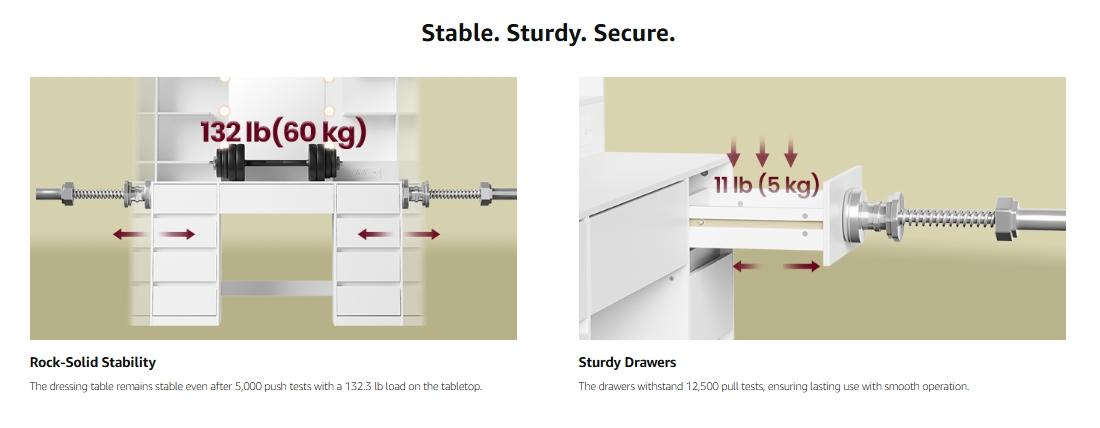 Songmics Vanity Desk with Mirror and 9 LED Bulbs, Vanity Makeup Table with Power Outlets, Dressing Table with 9 Drawers, for Bedroom, Cloud White