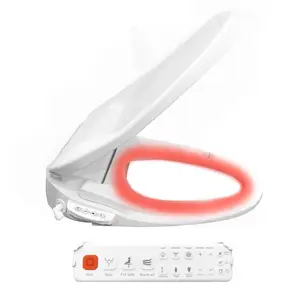 Ecoflick Smart Toilet Seat with Remote Control, Instant Warm Water, 3D Heated Seat, Dual Nozzle Wash & Massage, Warm Air Dryer, LED Night Light, Slow Close Lid, Elongated