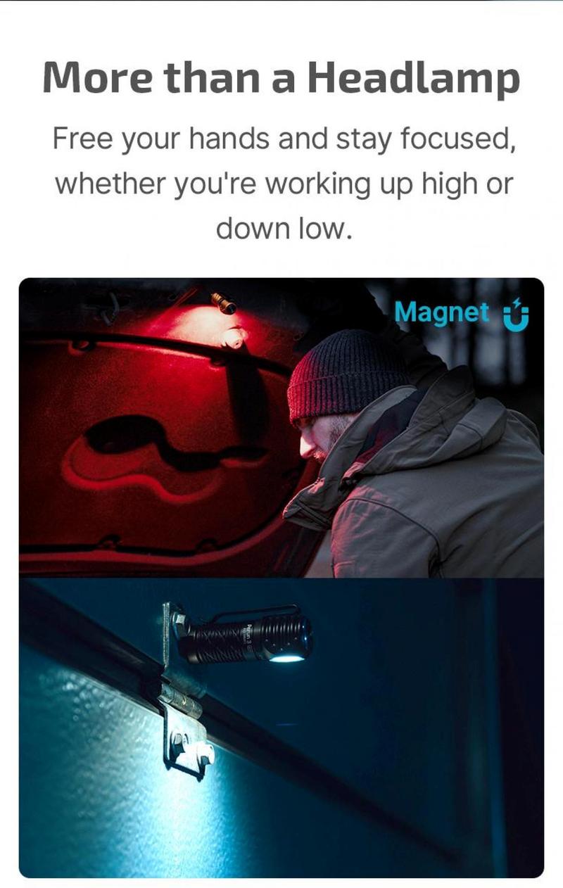 Olight Perun 3 Mini Headlamp & Flashlight with Red and White Light