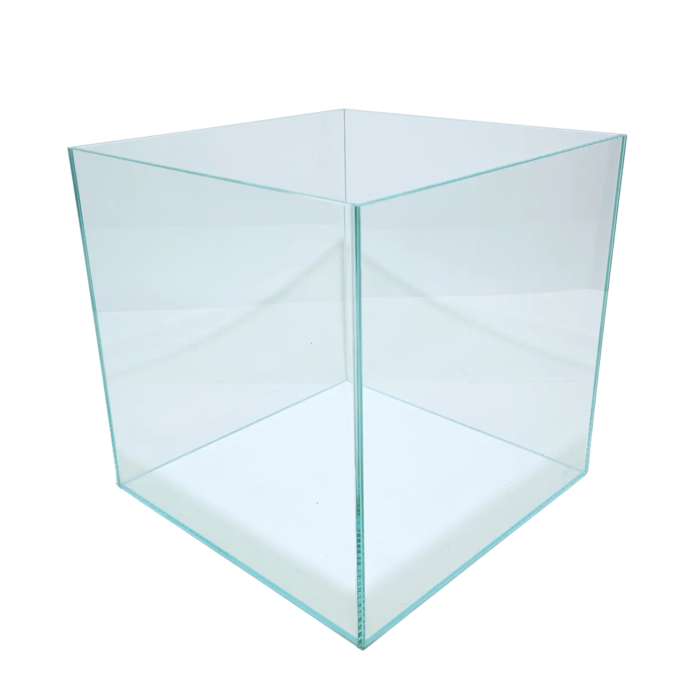 Ultra Low Iron Glass Rimless Cube Fish Tank, Home Organizer with Foam Corner Protection, High Light Transmittance, Premium German Aquarium Glue for Storage